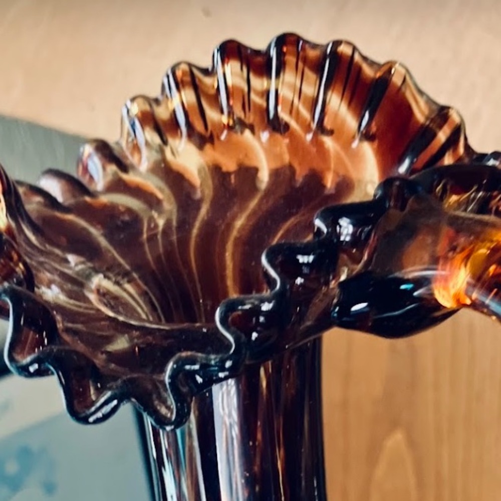 Search for Sanity Purple and Brown Glass Art Masterpiece